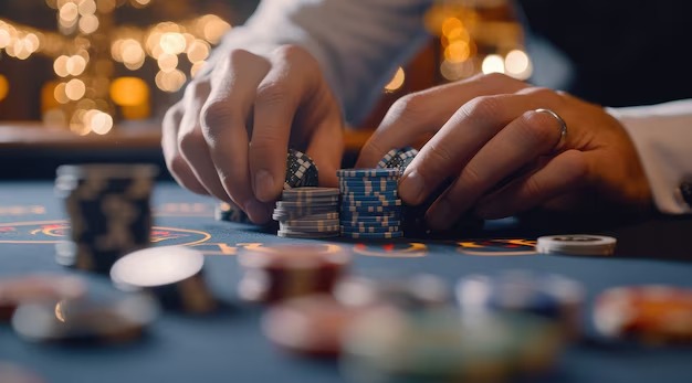 Live dealer dealing cards in Dragon Tiger game